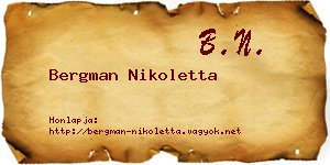 Bergman Nikoletta névjegykártya